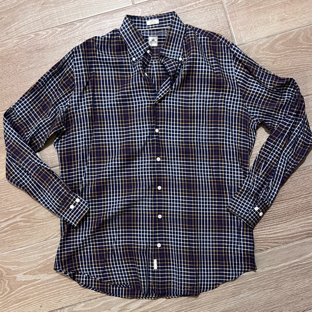 Peter Millar Plaid button up shirt size Large